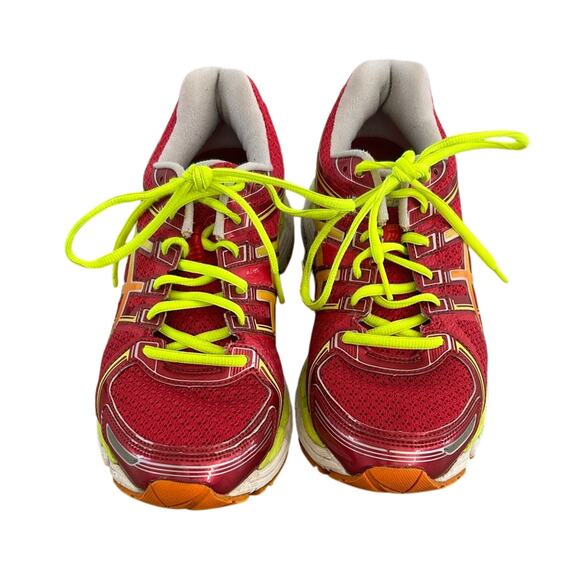 Asics Gel-Kayano 19 Dynamic Duomax Pink and Yellow Sneakers - Picture 1 of 6